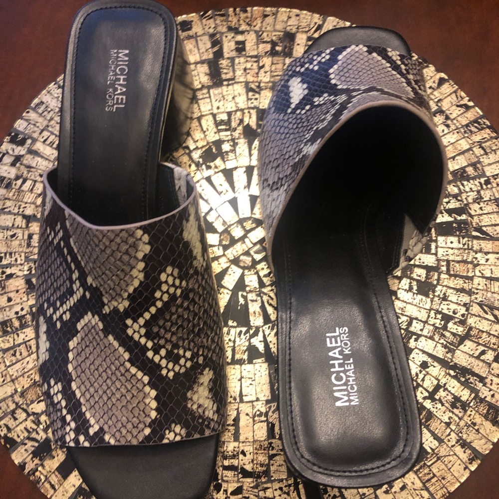 MICHAEL Michael Kors Python Heeled Sandals